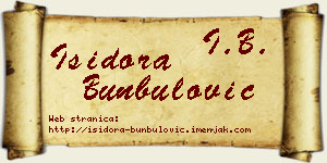 Isidora Bunbulović vizit kartica